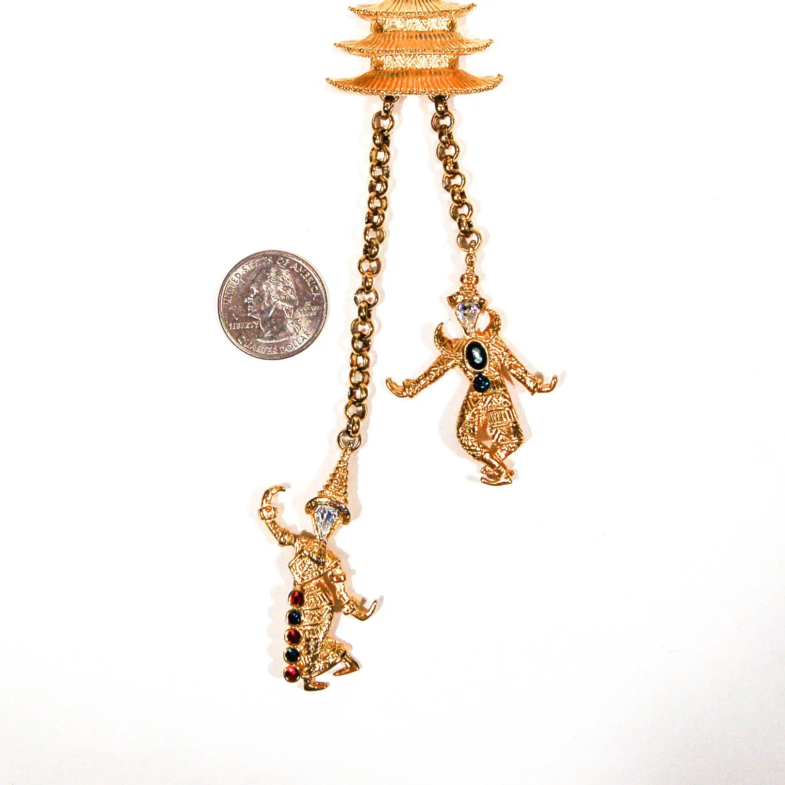 KJL Thai Dancers Necklace and Brooch