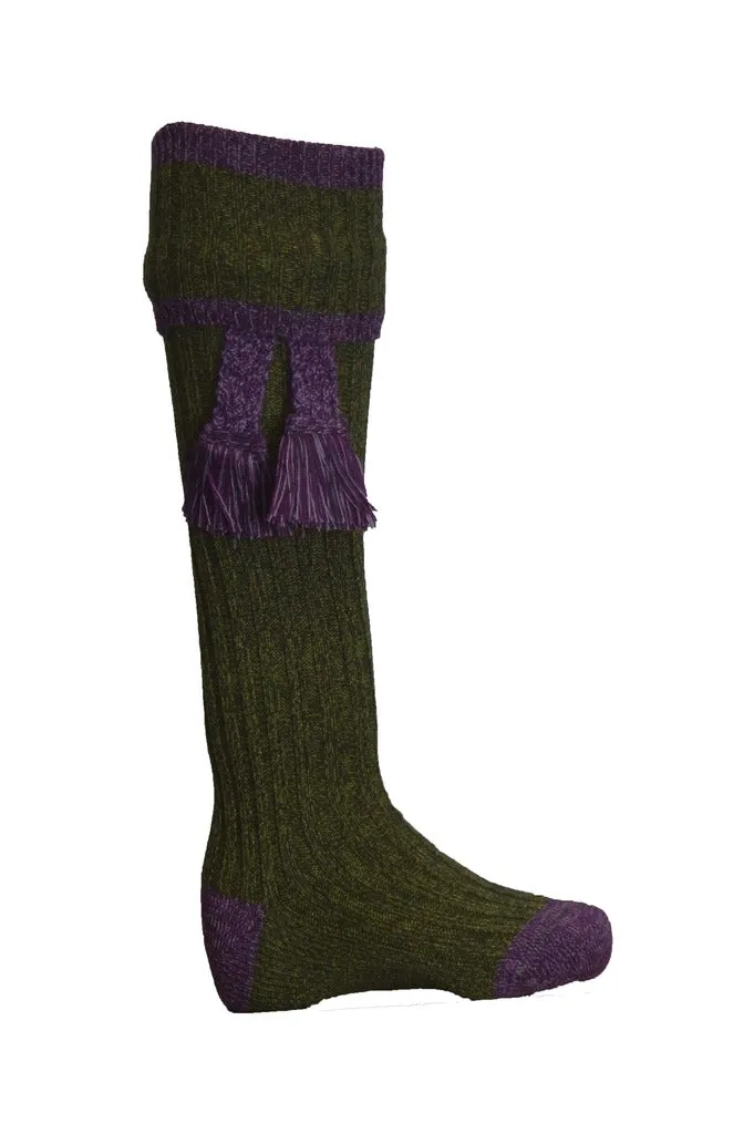 Knee High Golf Socks made from Merino Wool with removable Garter Ties
