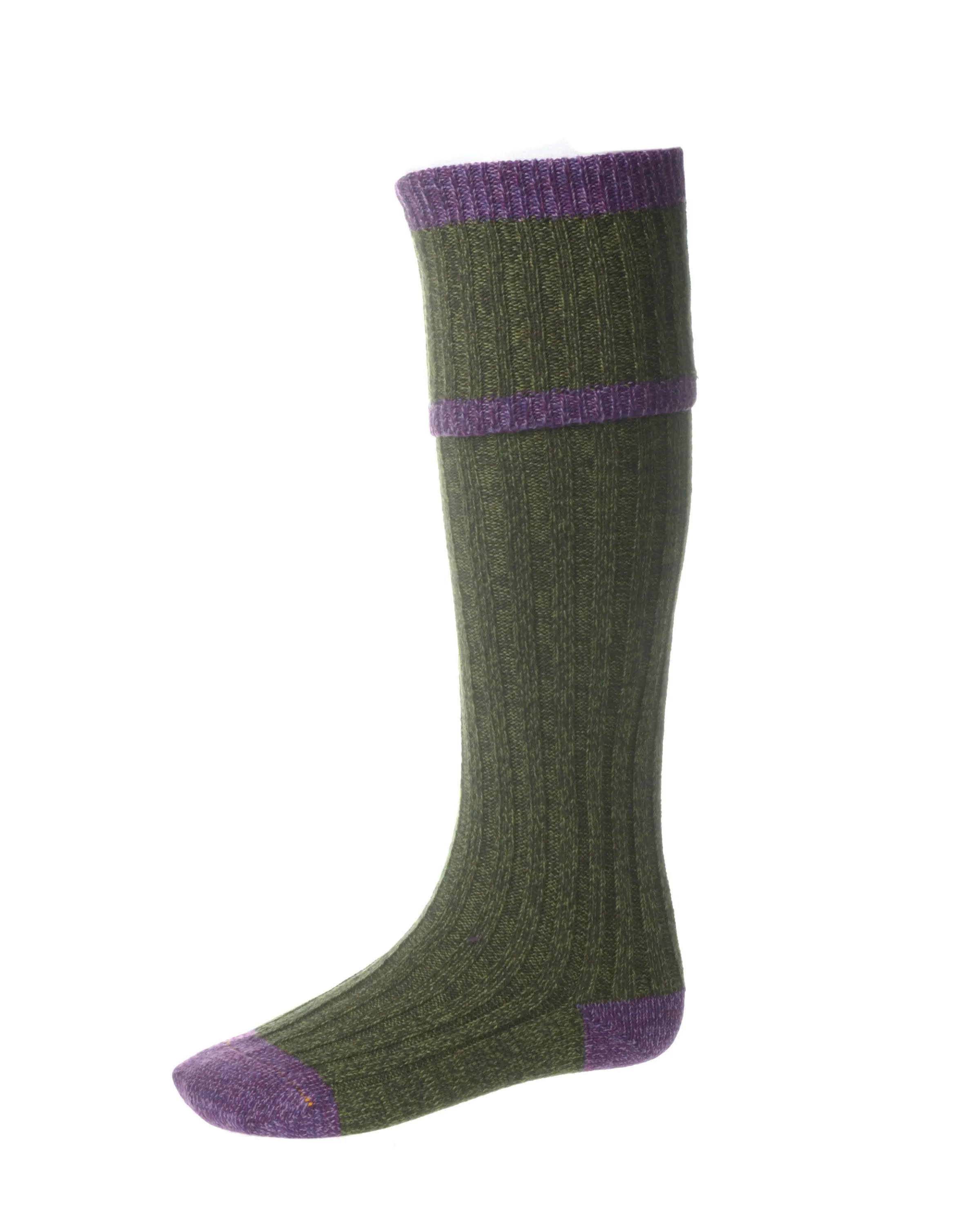 Knee High Golf Socks made from Merino Wool with removable Garter Ties