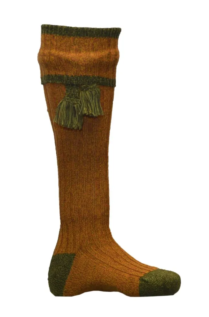 Knee High Golf Socks made from Merino Wool with removable Garter Ties