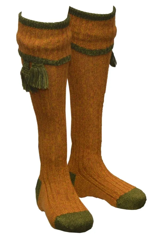 Knee High Golf Socks made from Merino Wool with removable Garter Ties