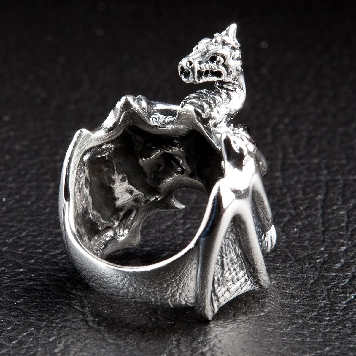 Knight Dragon Sterling Silver Men's Ring