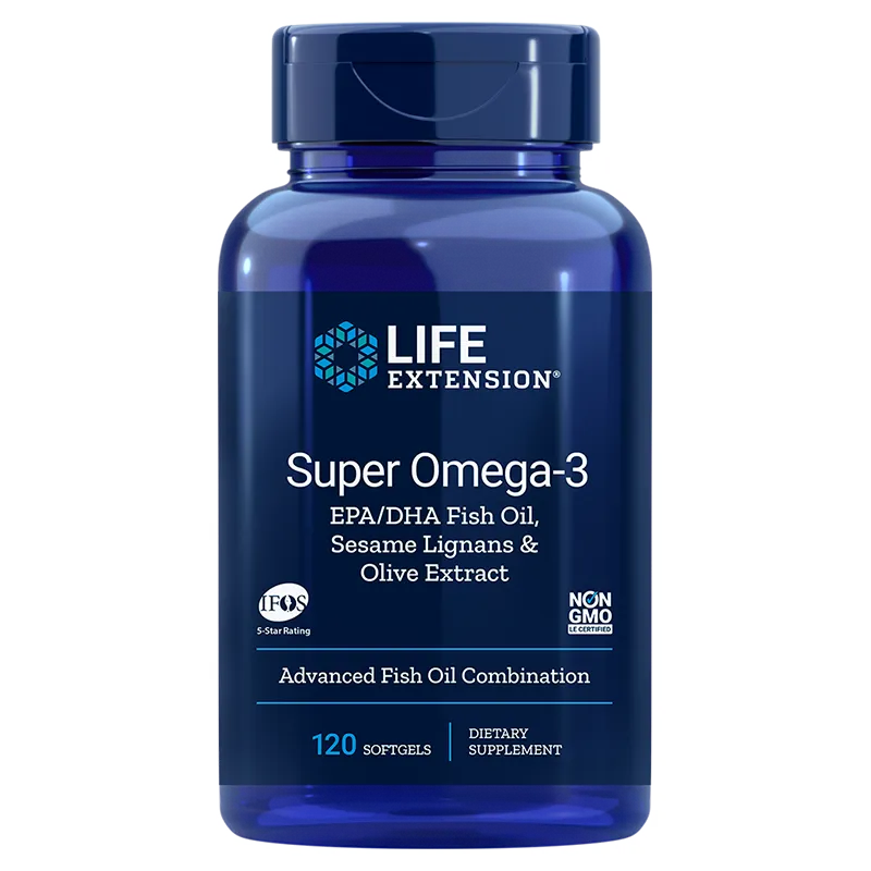 Life Extension Super Omega-3 EPA/DHA with Sesame Lignans &amp; Olive Extract - 120 Softgels
