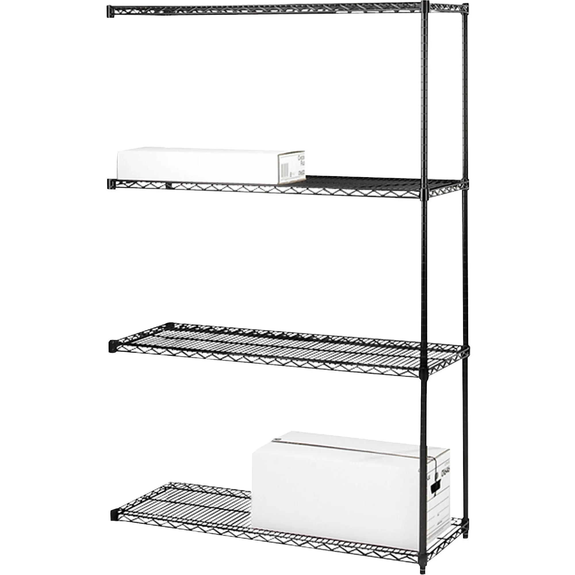 Lorell 4-Tier Industrial Wire Shelving Add-On-Unit