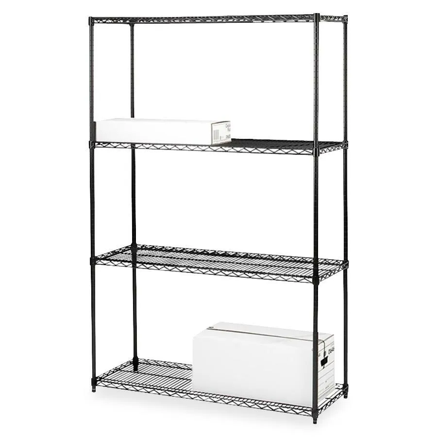 Lorell Black Industrial Wire Shelving