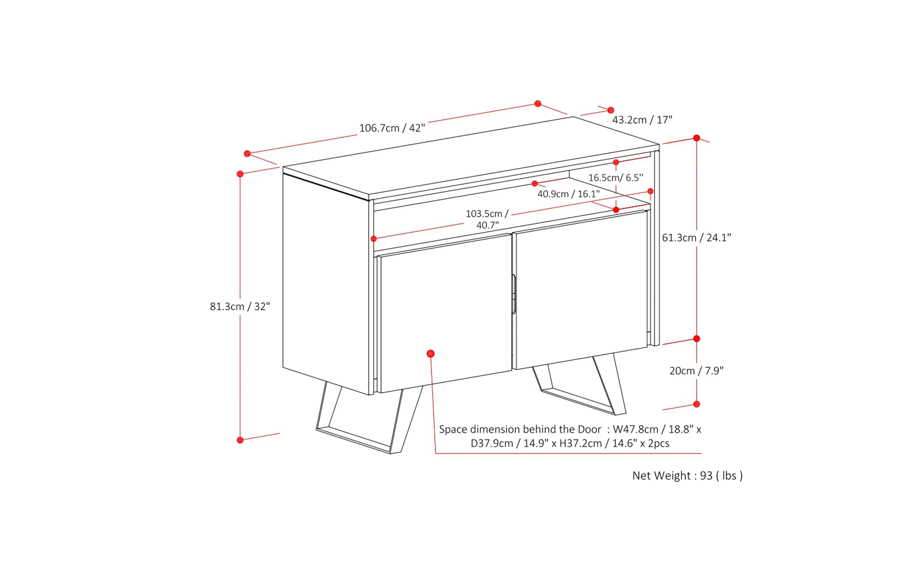 Lowry 42 inch TV Media Stand in Acacia