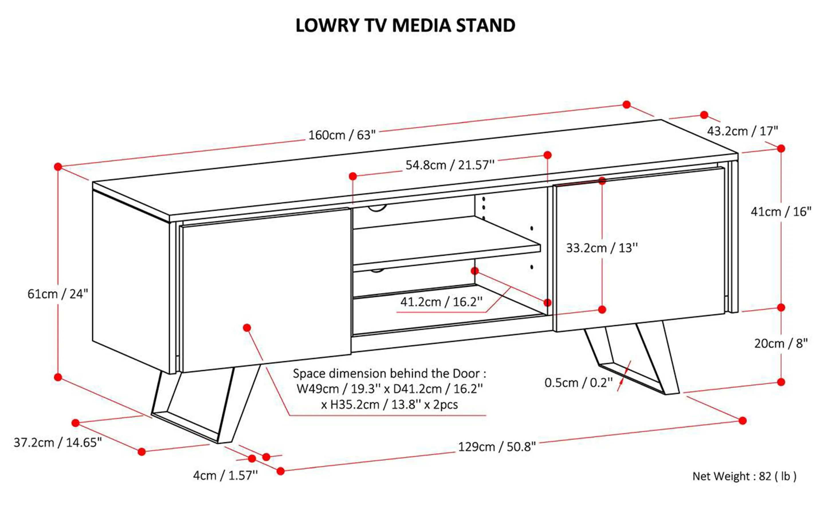 Lowry TV Media Stand in Acacia