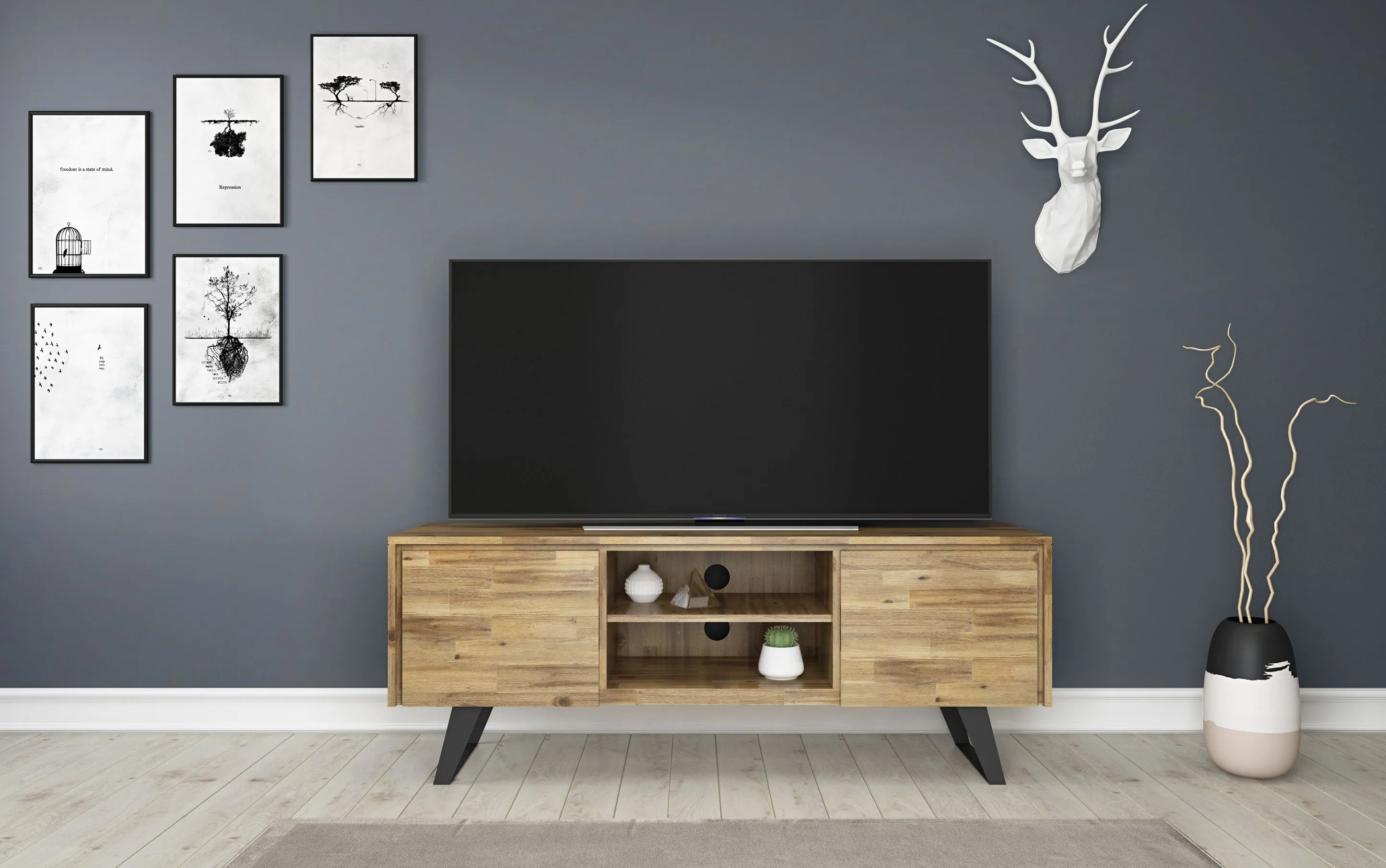 Lowry TV Media Stand in Acacia