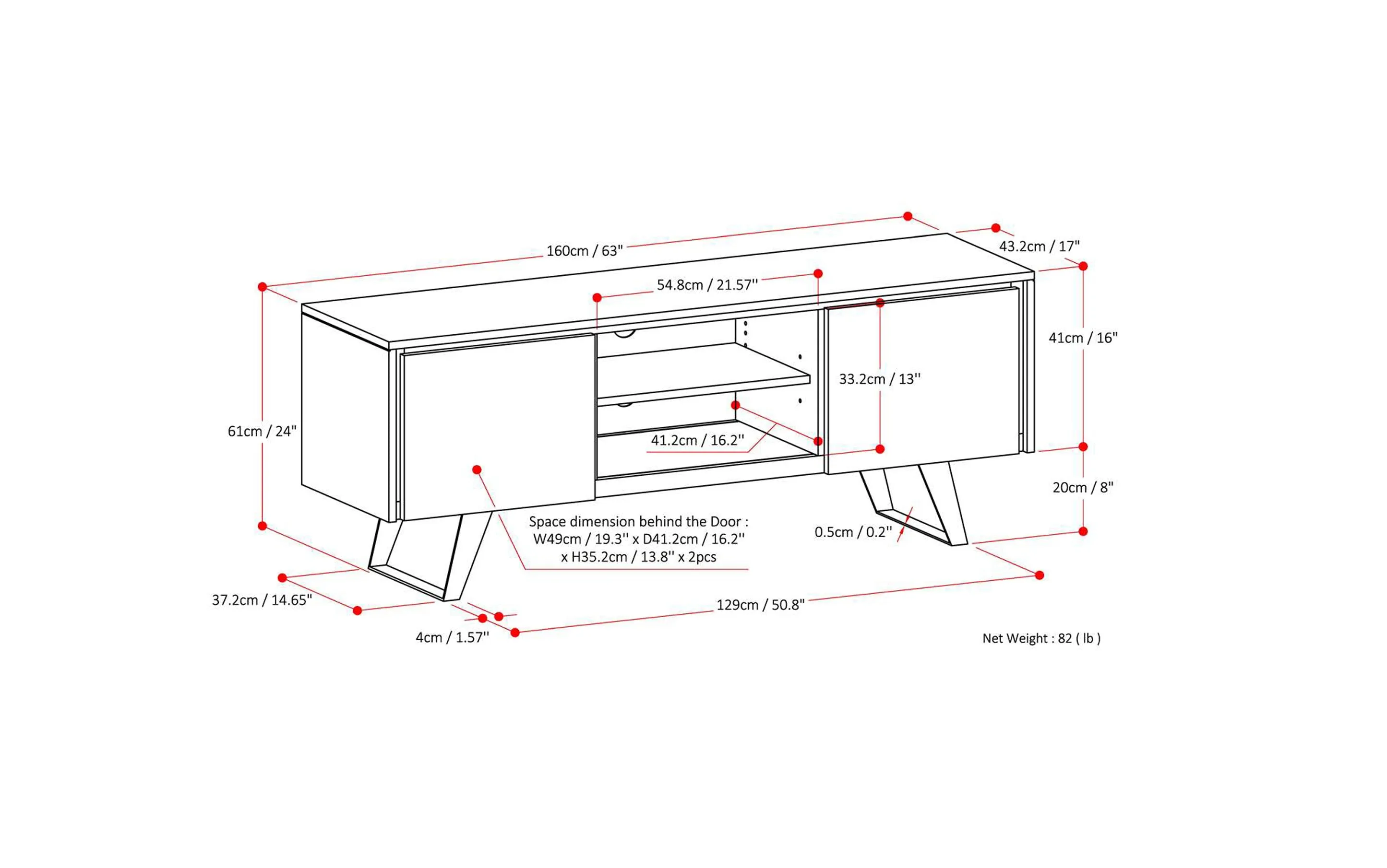 Lowry TV Media Stand in Acacia