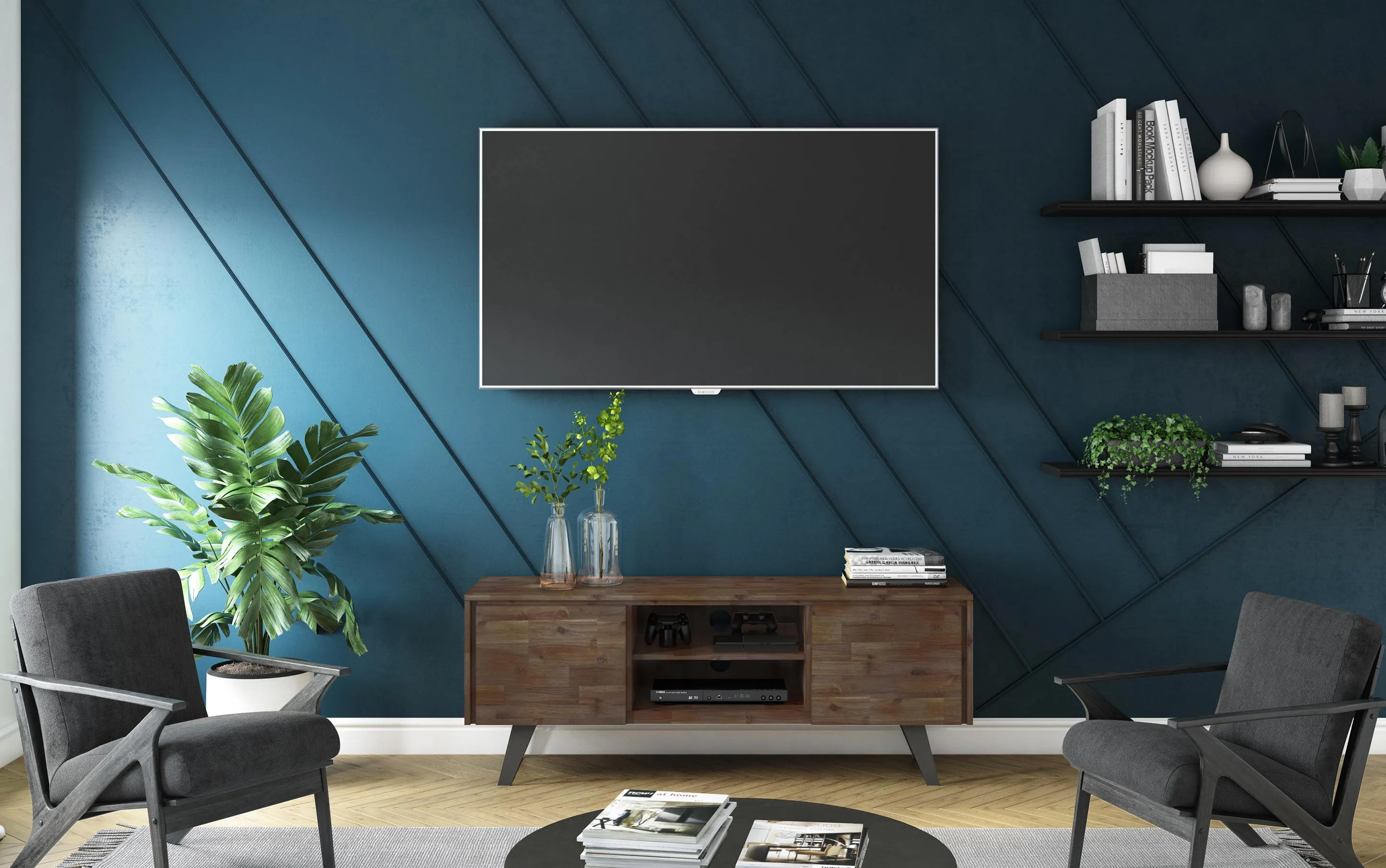 Lowry TV Media Stand in Acacia