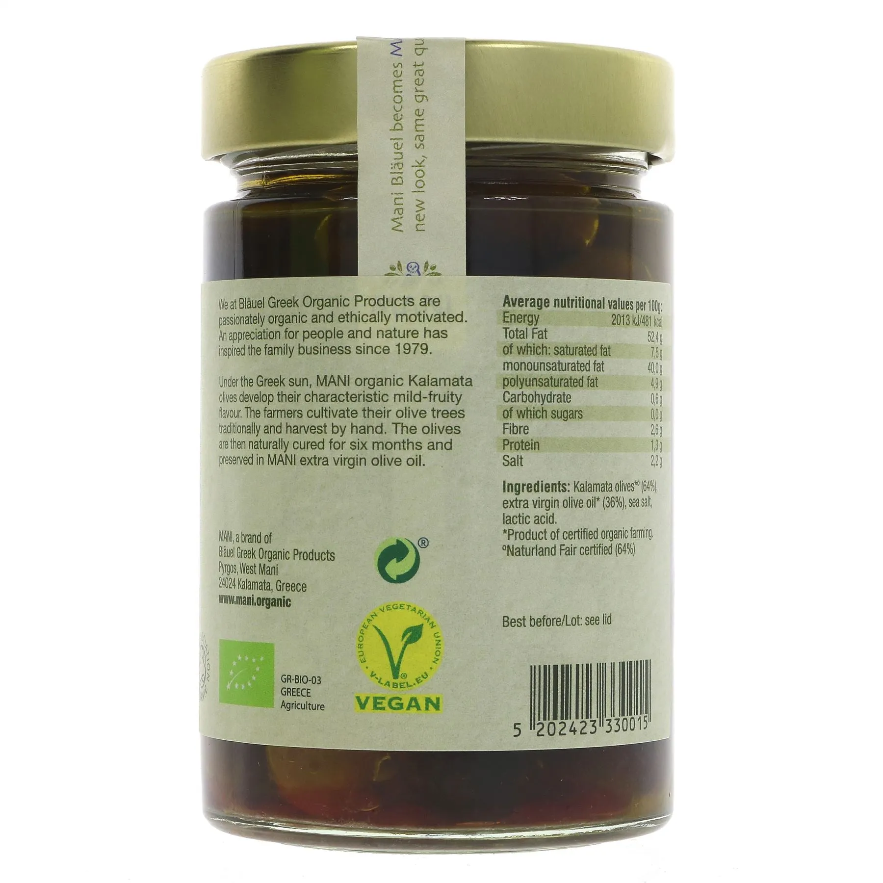 Mani | Og Kalamata Olives In Oliveoil | 280G