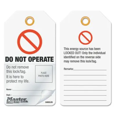 Master Lock®_Self_Laminating_Photo_ID_Tags_English_UK_Symb_5_4_5_in_x_3_1_5_in_WH_Red_BK