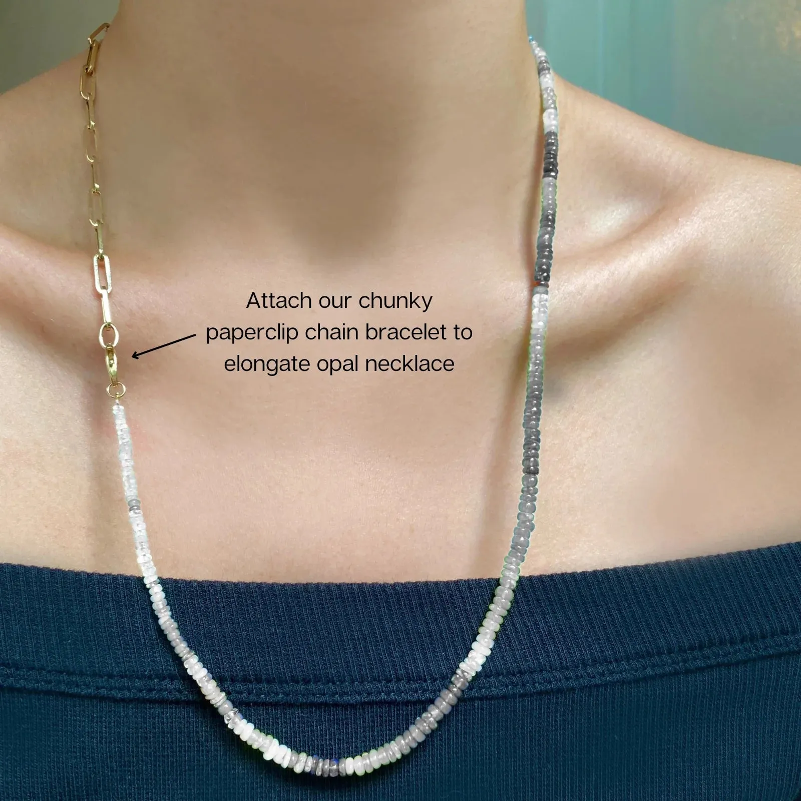 Mediterranean Blue Faceted Opal Necklace