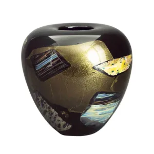Mediterranean Classic Black Short Puff Vase