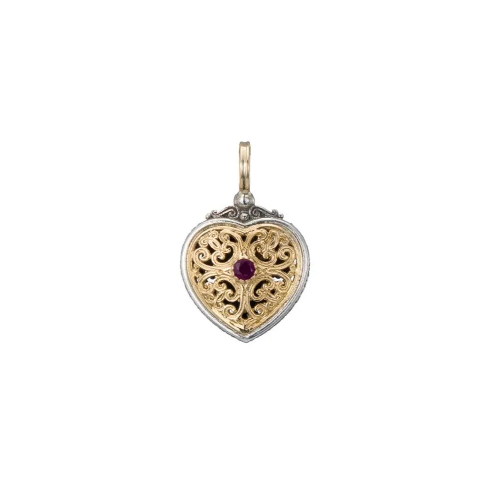 Mediterranean Heart with Gemstone Pendant