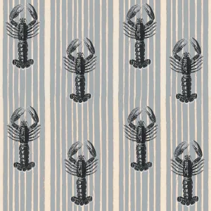 MEDITERRANEAN LOBSTERS Light Grey Wallpaper