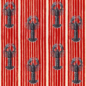 MEDITERRANEAN LOBSTERS Red Wallpaper