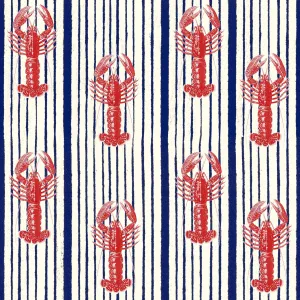 MEDITERRANEAN LOBSTERS White Wallpaper