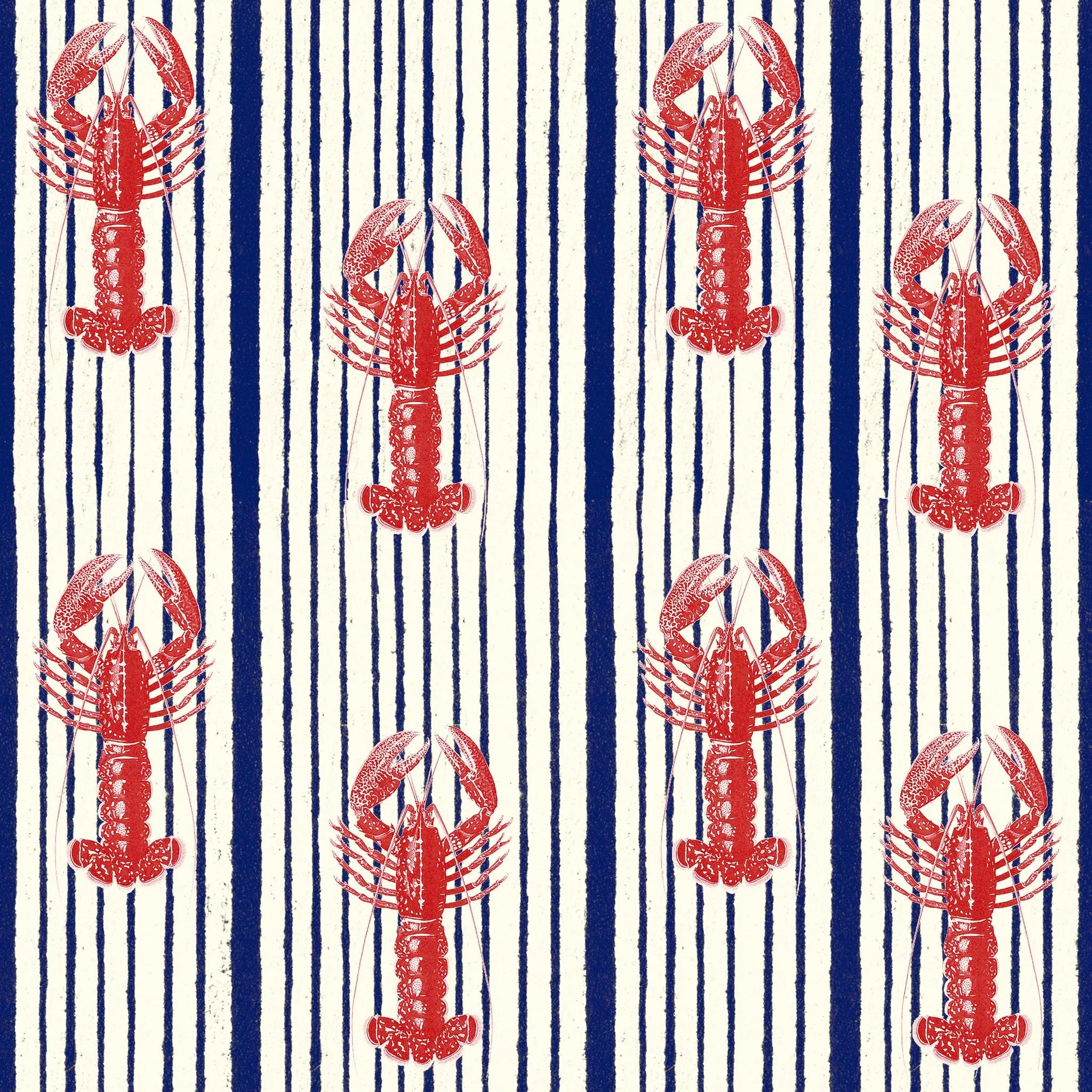 MEDITERRANEAN LOBSTERS White Wallpaper