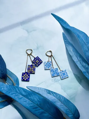 Mediterranean Tile 3 Stack Earrings