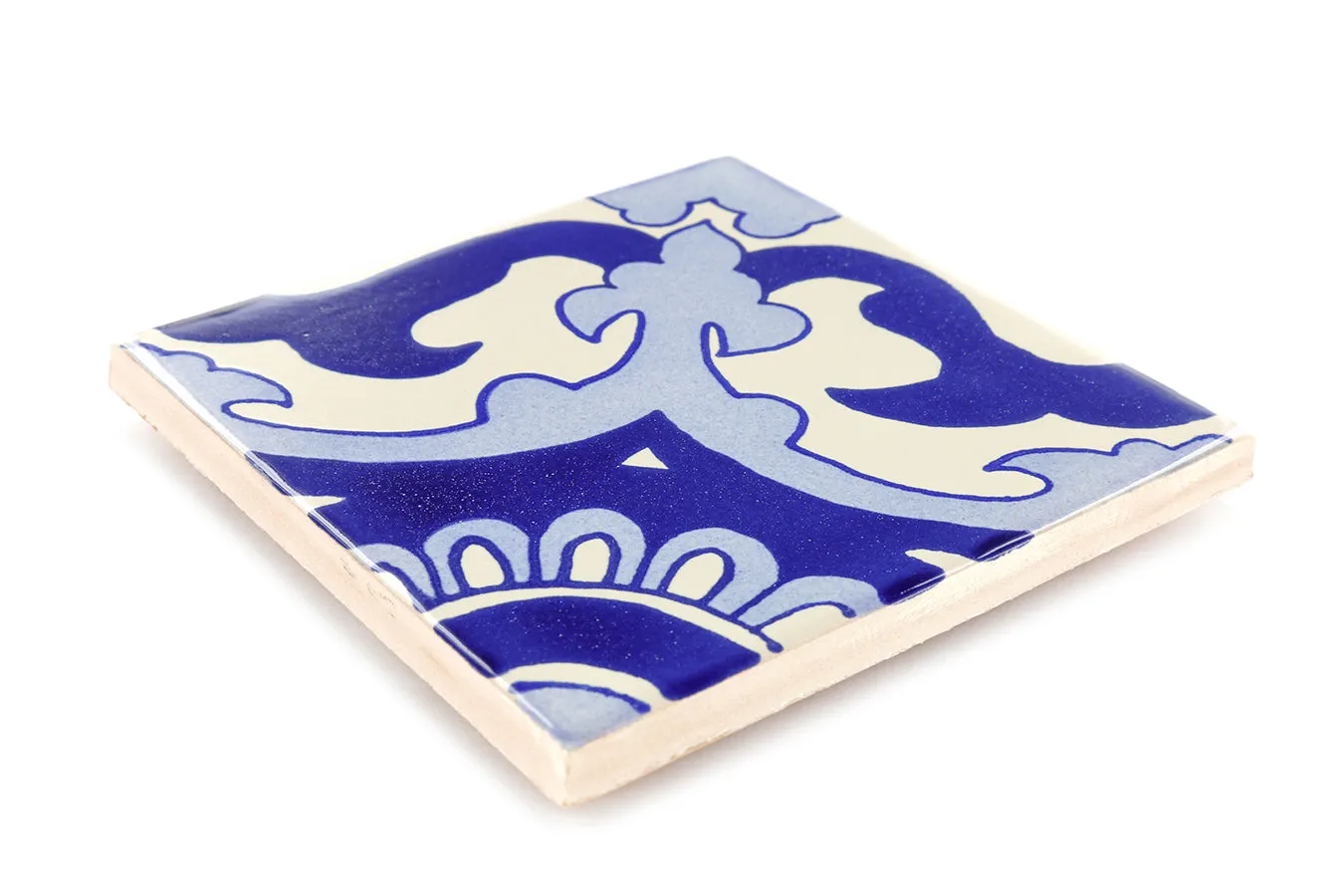 Mexican Talavera Ceramic Decorative Tile: Blue Capri