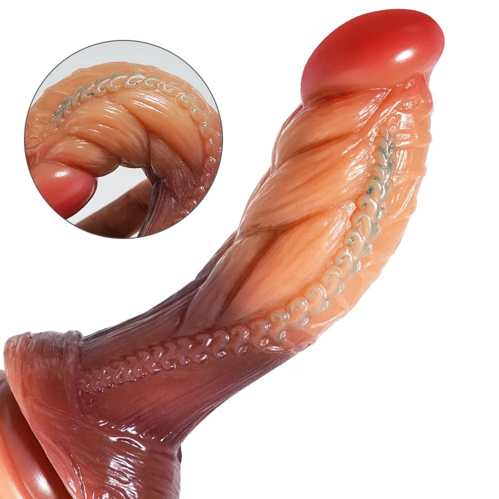 MRIMIN Realistic Fantasy Dildo Silicone Thick Dildo with Strong Suction Cup, Handmade Alien Dildos for Vaginal G-spot & Anal Play