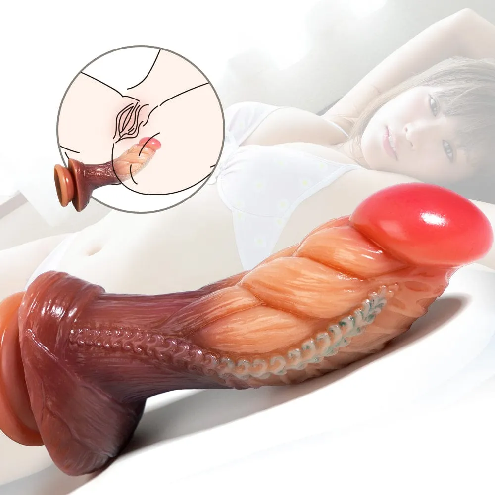 MRIMIN Realistic Fantasy Dildo Silicone Thick Dildo with Strong Suction Cup, Handmade Alien Dildos for Vaginal G-spot & Anal Play