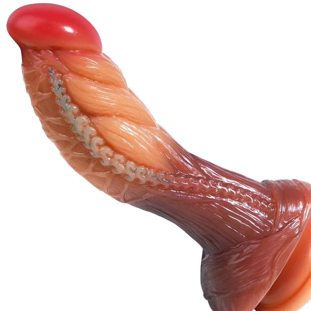 MRIMIN Realistic Fantasy Dildo Silicone Thick Dildo with Strong Suction Cup, Handmade Alien Dildos for Vaginal G-spot & Anal Play
