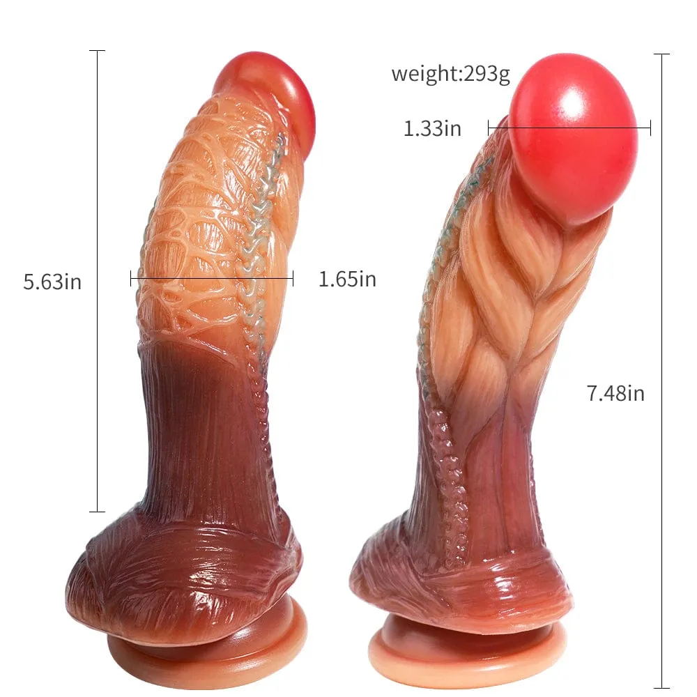 MRIMIN Realistic Fantasy Dildo Silicone Thick Dildo with Strong Suction Cup, Handmade Alien Dildos for Vaginal G-spot & Anal Play