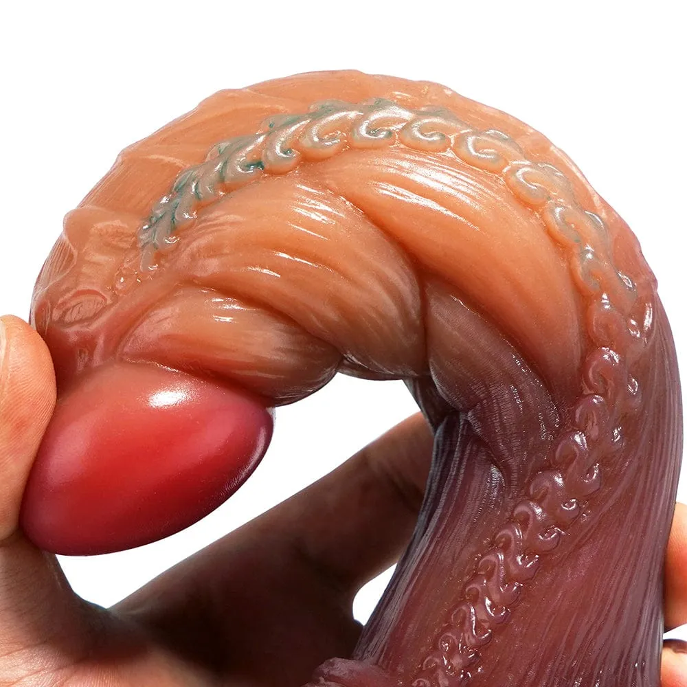 MRIMIN Realistic Fantasy Dildo Silicone Thick Dildo with Strong Suction Cup, Handmade Alien Dildos for Vaginal G-spot & Anal Play