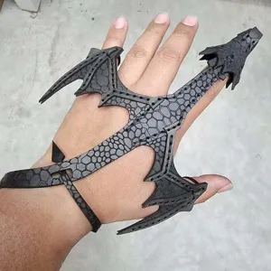 NEW Adjustable Length Handchain PU Leather Dragon Bracelet Cosplay Cuff Arm Band for Fantasy Enthusiasts Unique Accessory