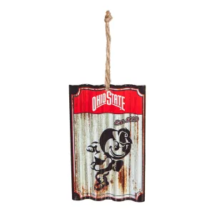 Ohio State University, Metal Corrugated Ornament