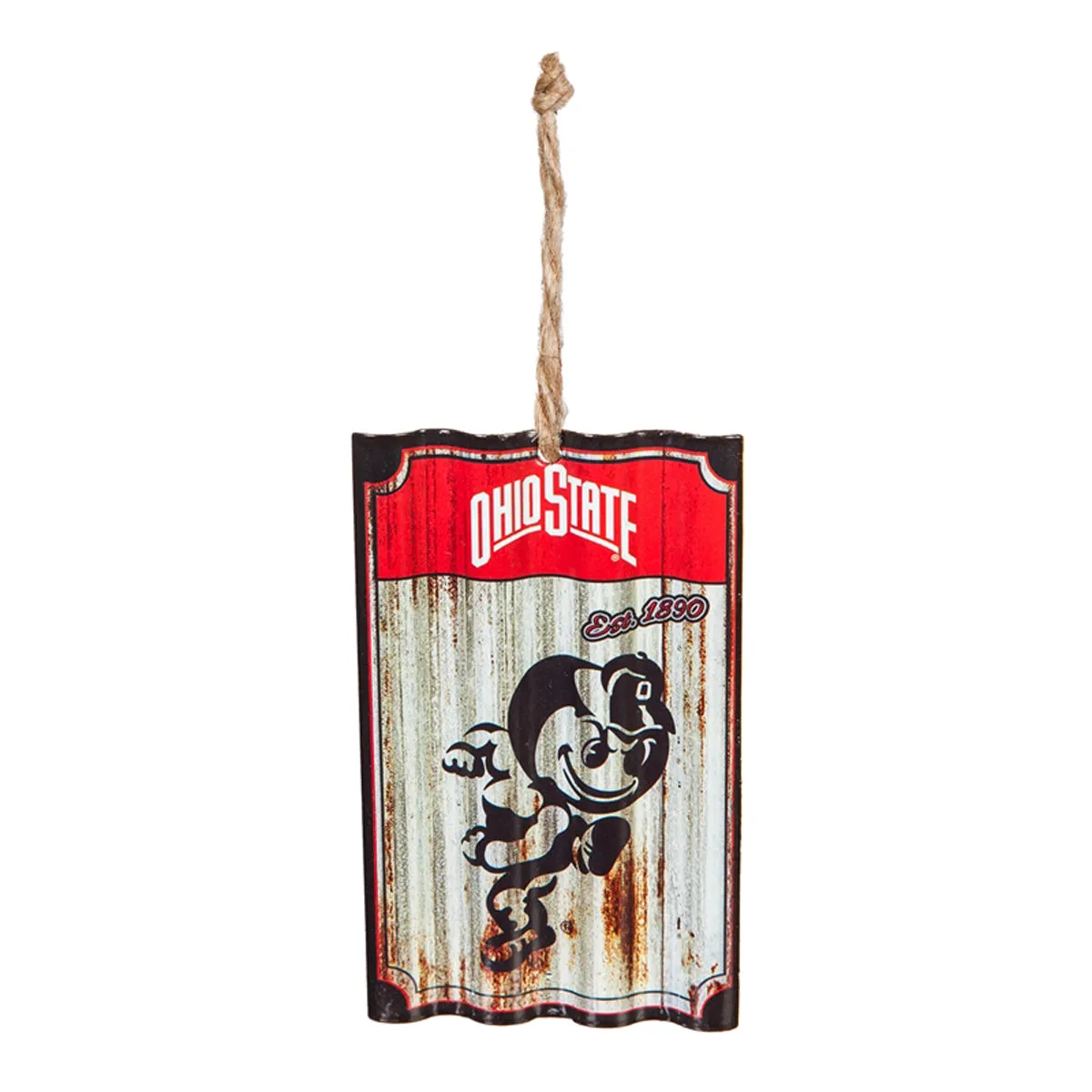 Ohio State University, Metal Corrugated Ornament