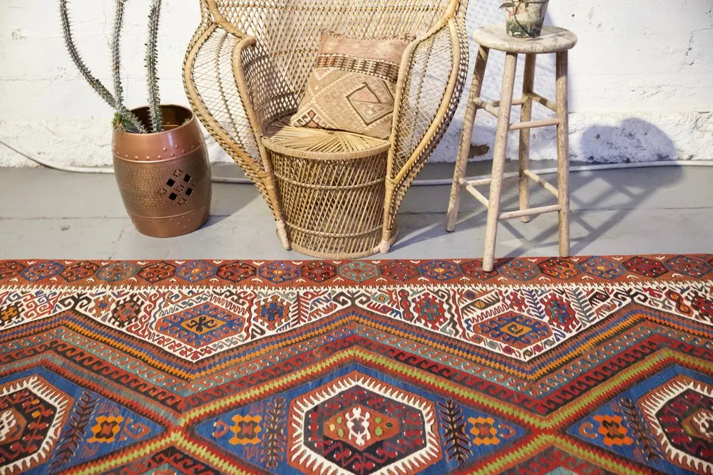 Old Fethiye Kilim 5.8ftx10.4ft