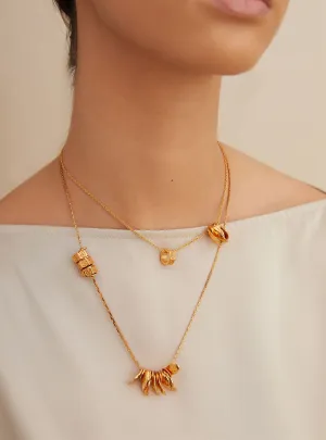 Outhouse   I   Oh Poppi Essex Bolt Layered Necklace Brass, Gold Accessories OHAW21NE091