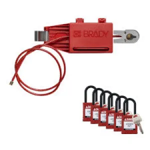Panel Lockout with Nylon Safety Lockout Padlock 6 Pack - Bundle and Save 40% on Padlocks/Buy online