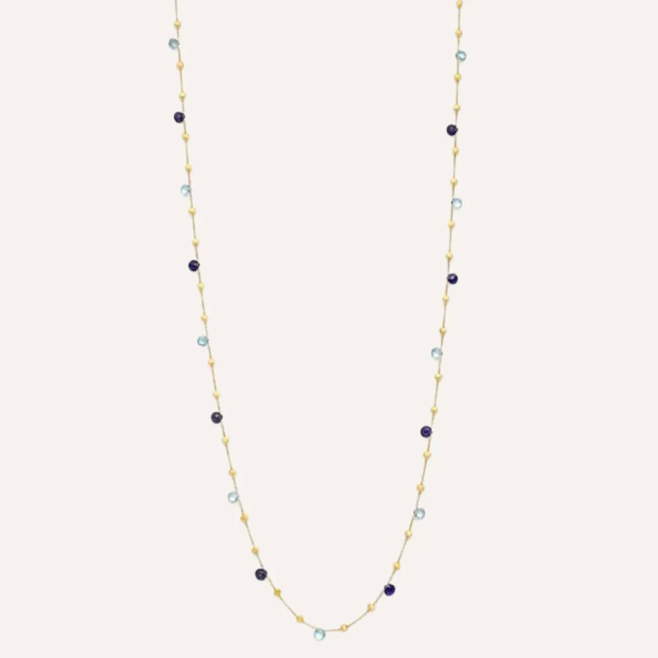 Paradise 18K Yellow Gold Iolite & Blue Topaz Long Necklace