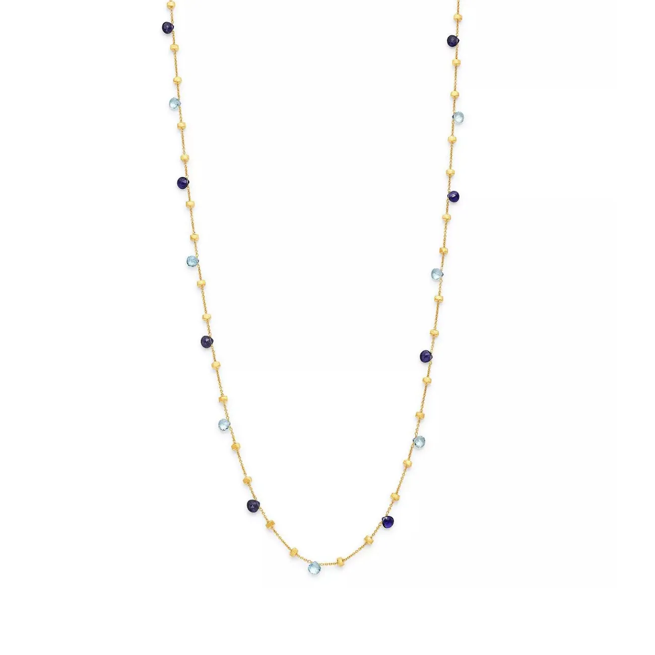 Paradise 18K Yellow Gold Iolite & Blue Topaz Long Necklace