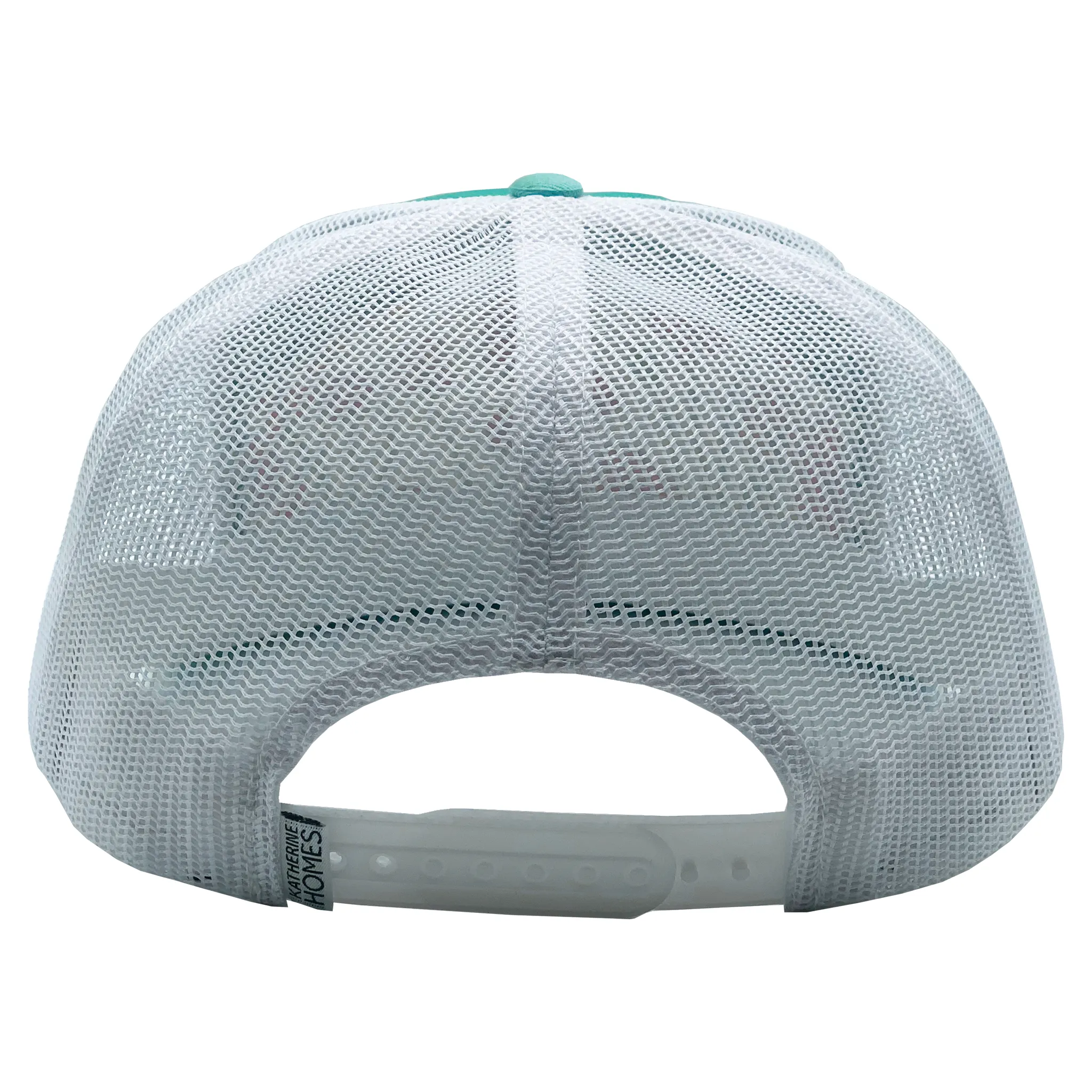 Poppies | 7 Panel Hat | Sea | Aqua| White 100% Recycled Mesh