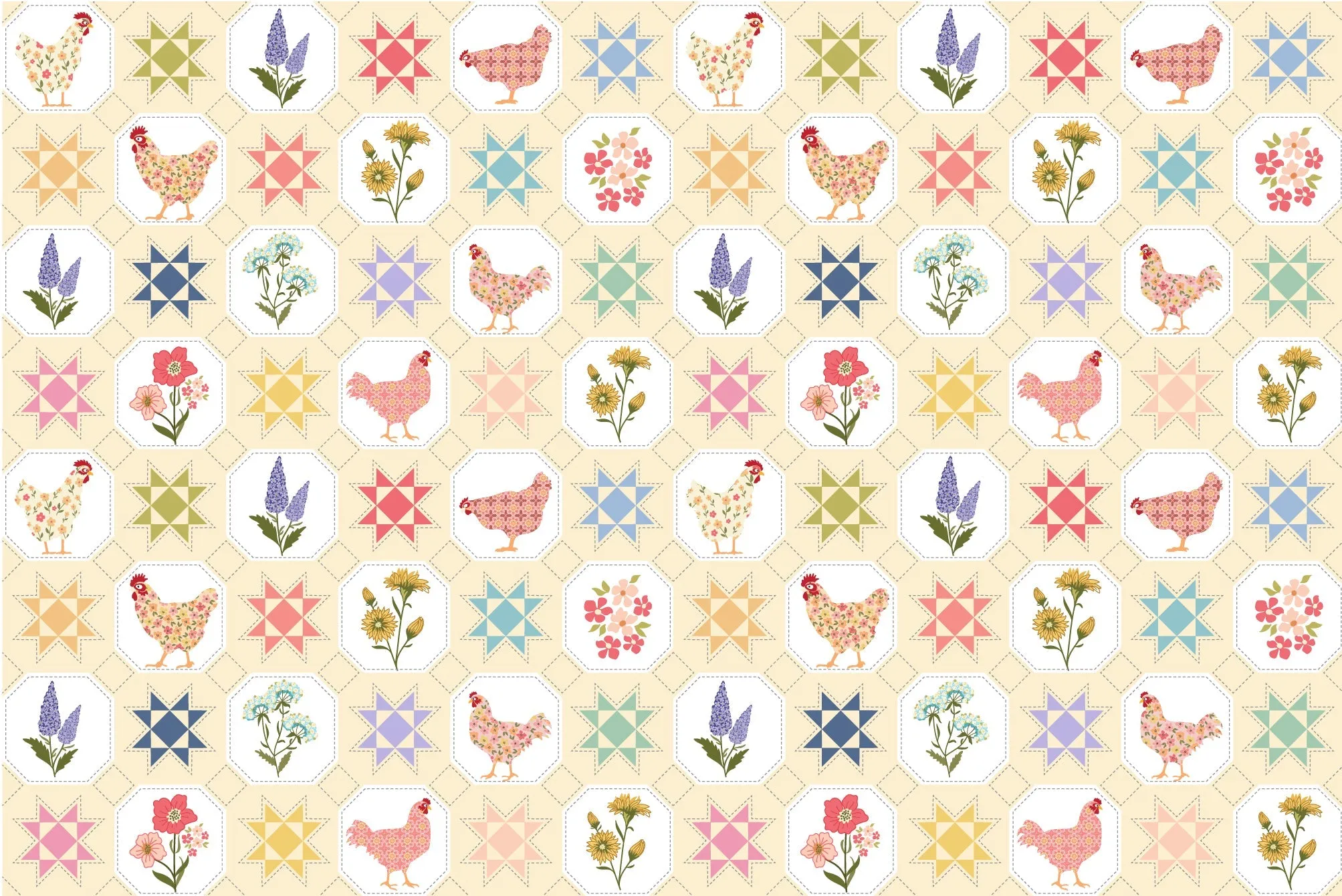 Prairie Sisters Homestead PH23417 Quilted Countryside Yellow