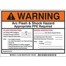 Preprinted Arc Flash & Shock Labels, Hazard Category 3 (Warning)| Buy online