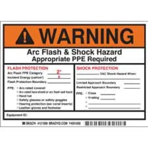 Preprinted Arc Flash & Shock Labels, Hazard Category 3 (Warning)| Buy online