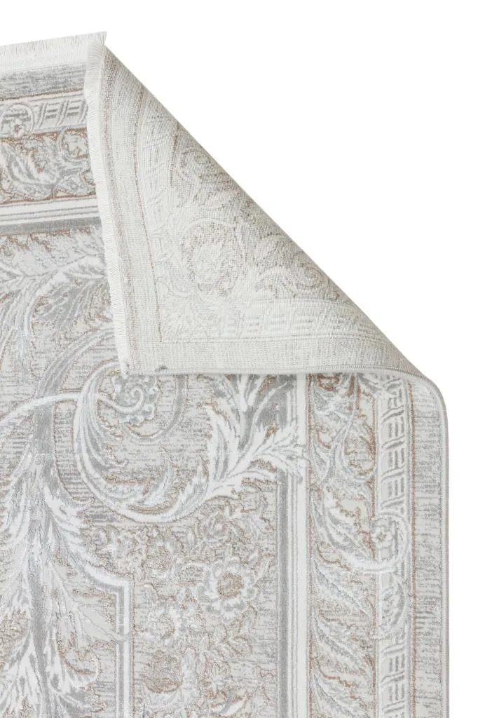Queen Cream Bamboo Woven Modern Living Room Rug 8116
