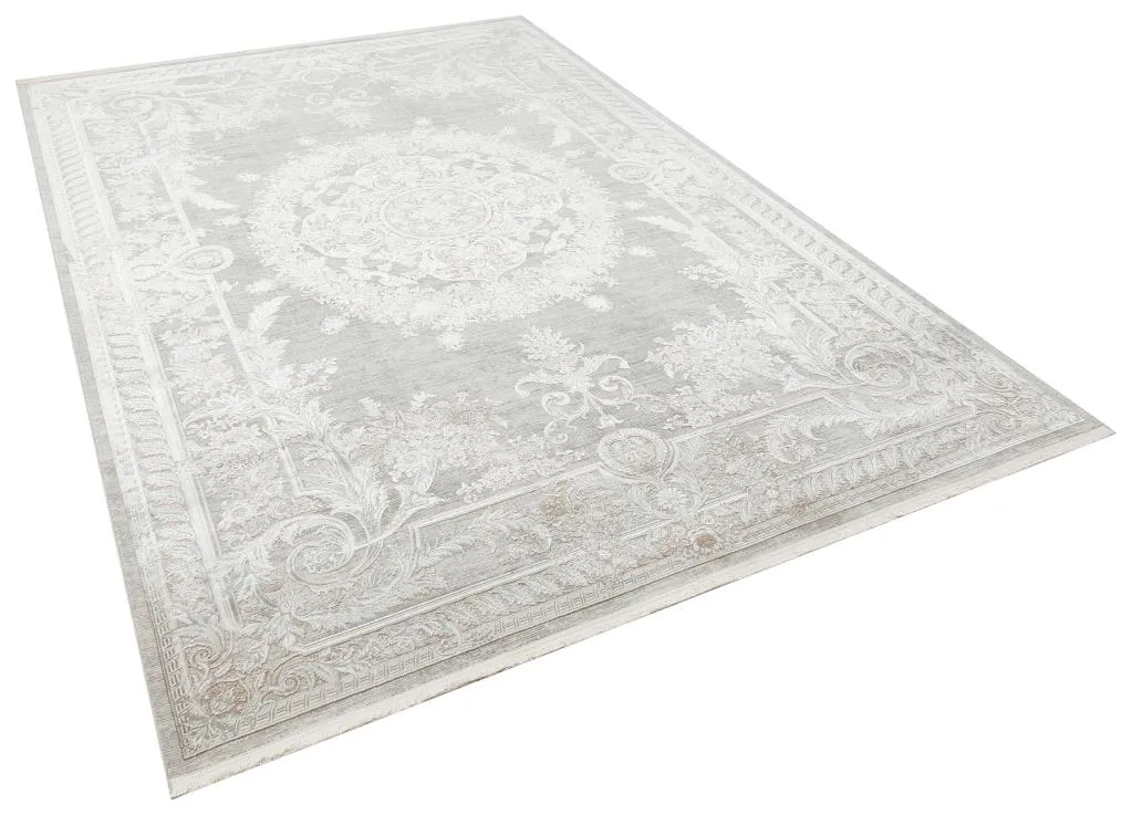 Queen Cream Bamboo Woven Modern Living Room Rug 8116