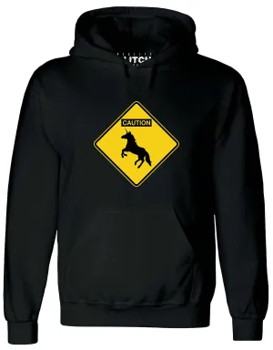 Reality Glitch Caution Unicorns Mens Hoodie