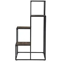Rustic 4-Tier Display Shelf in Brown and Black