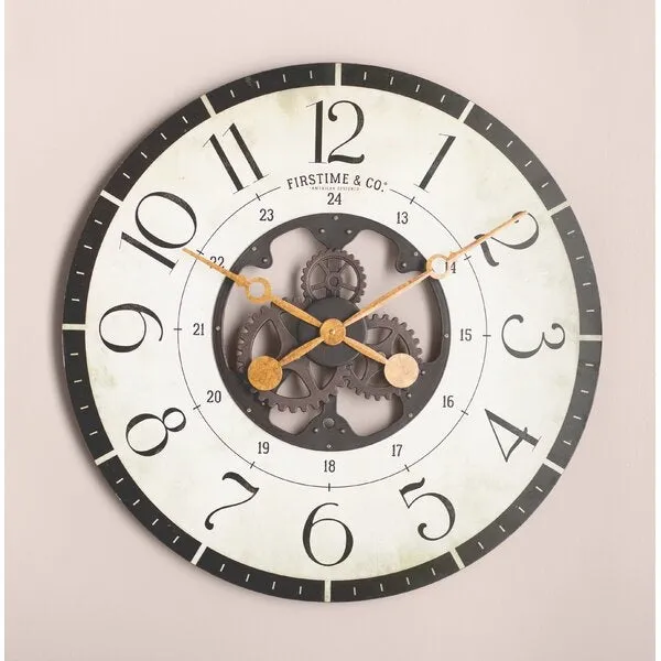 Rustic Bronze Industrial FarmHome Round Oversized Wall Clock