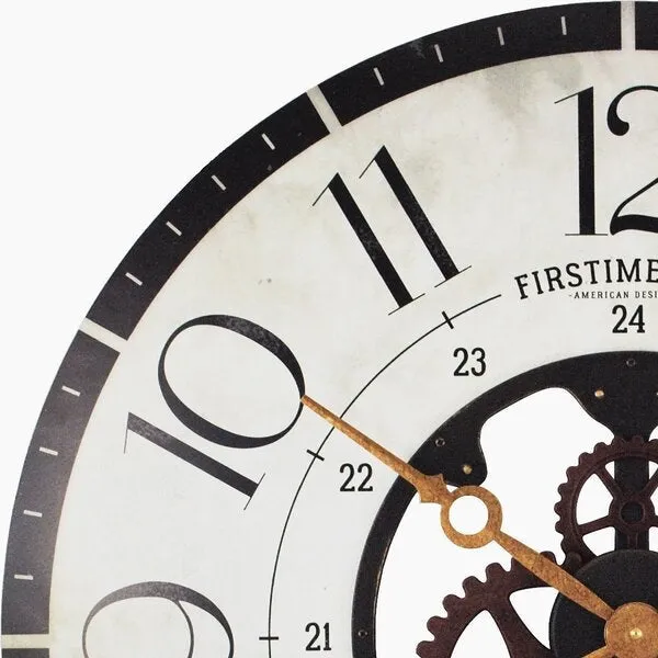 Rustic Bronze Industrial FarmHome Round Oversized Wall Clock