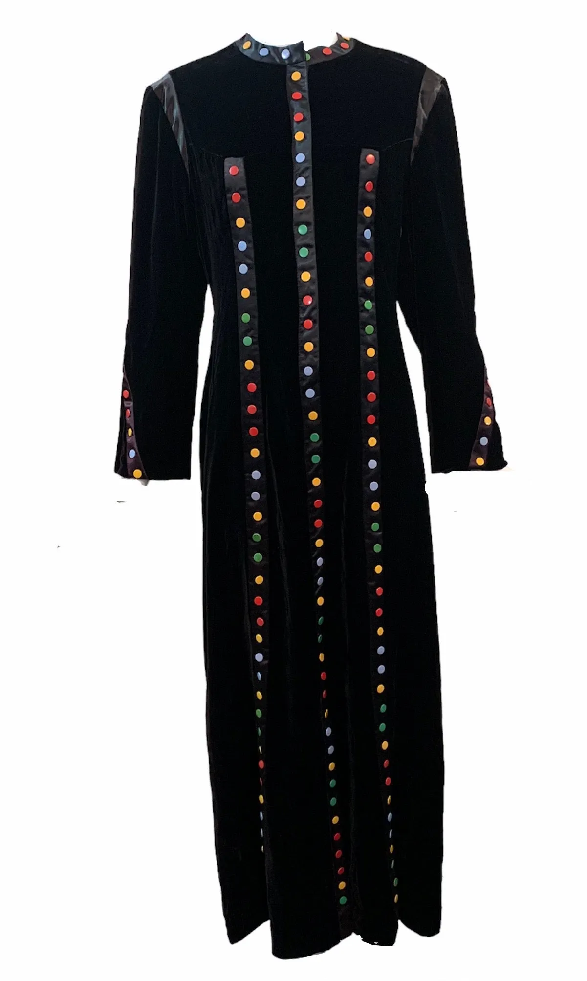 Sant Angelo 4U2 70s Black Velvet Maxi with Rainbow Studs