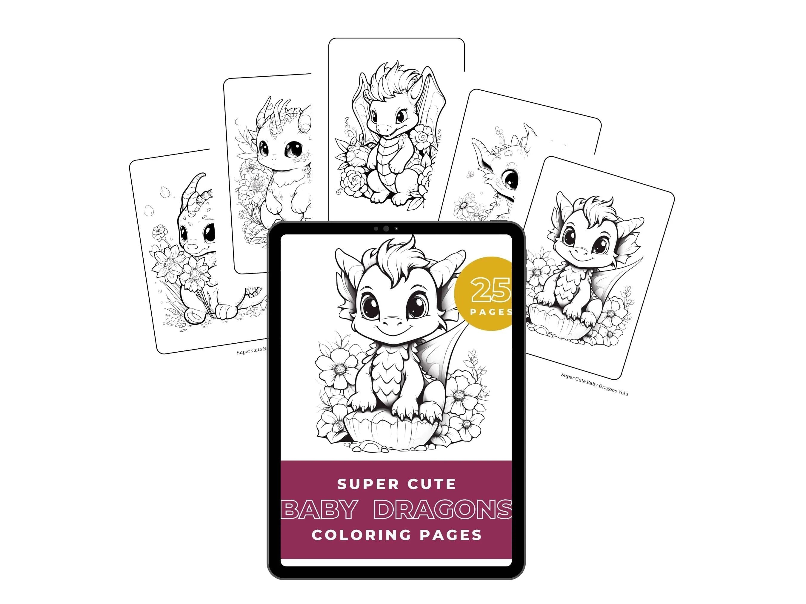 Super Cute Baby Dragons Coloring Pages Vol 1